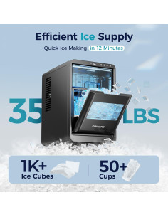 Fabricador de Hielo EUHOMY HZB-12M-IM018 15.88Kg/día Negro 2