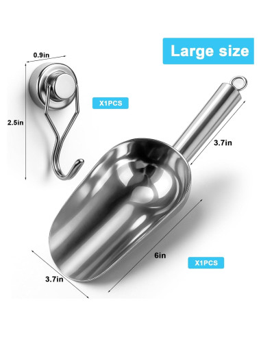 Cuchara de Hielo Grande Mity Rain Acero Inoxidable con Gancho Magnético