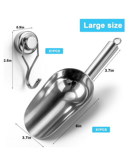 Cuchara de Hielo Grande Mity Rain Acero Inoxidable con Gancho Magnético