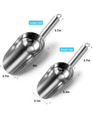 Cuchara de Hielo Grande Mity Rain Acero Inoxidable con Gancho Magnético