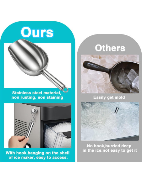 Cuchara de Hielo Grande Mity Rain Acero Inoxidable con Gancho Magnético