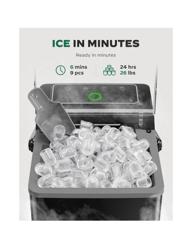 Fabricador de Hielo Totnz Boost 2.5L Autolimpiante Negro