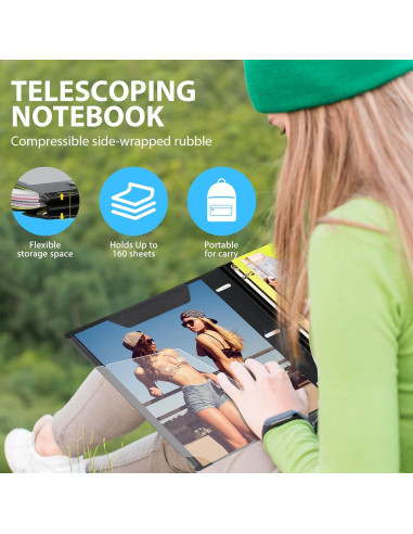 Carpeta Telescópica WOT I 3 Anillas Negra - 60 Hojas Incluidas