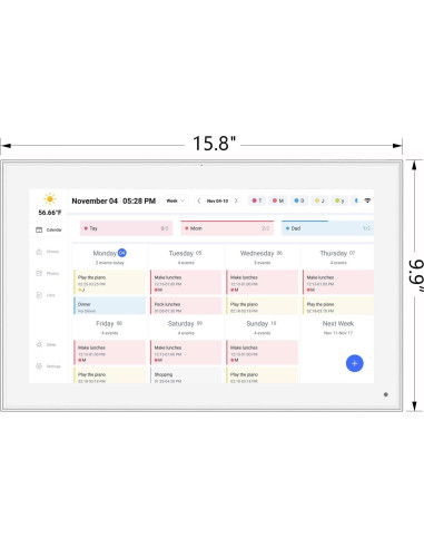 Calendario Digital 15.6" SSA - Planificador Inteligente WiFi FHD