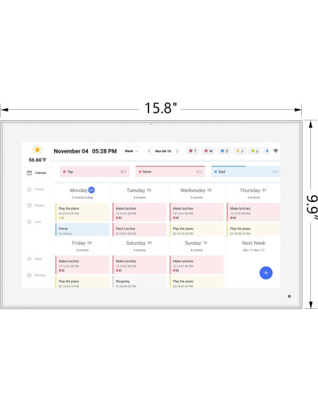 Calendario Digital 15.6" SSA - Planificador Inteligente WiFi FHD