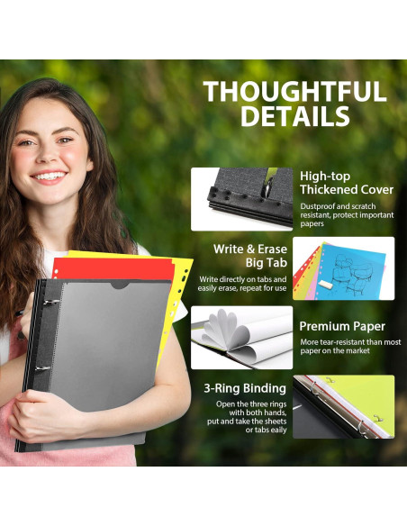 Carpeta Telescópica WOT I 3 Anillas Negra - 60 Hojas Incluidas