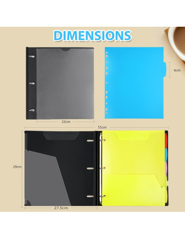 Carpeta Telescópica WOT I 3 Anillas Negra - 60 Hojas Incluidas