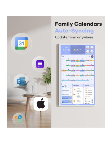 Calendario Digital Cozyla+ 60.96 cm Pared Blanco Táctil