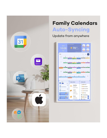 Calendario Digital Cozyla+ 60.96 cm Pared Blanco Táctil