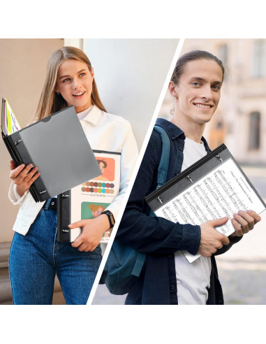 Carpeta Telescópica WOT I 3 Anillas Negra - 60 Hojas Incluidas