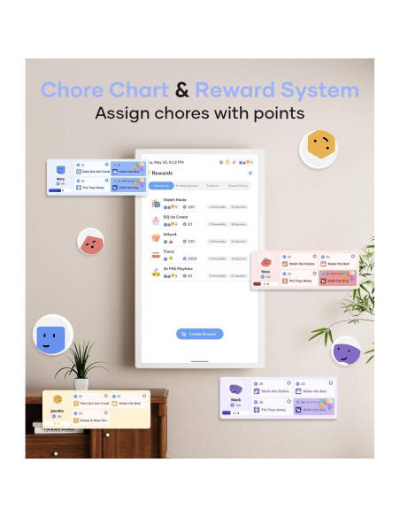 Calendario Digital Cozyla+ 60.96 cm Pared Blanco Táctil