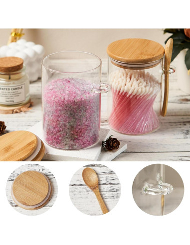 Contenedor de Azúcar de Vidrio OneDream - 2 Tarros 450ml con Cuchara