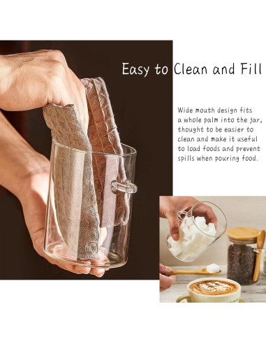 Contenedor de Azúcar de Vidrio OneDream - 2 Tarros 450ml con Cuchara