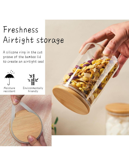 Contenedor de Azúcar de Vidrio OneDream - 2 Tarros 450ml con Cuchara