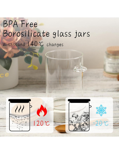 Contenedor de Azúcar de Vidrio OneDream - 2 Tarros 450ml con Cuchara