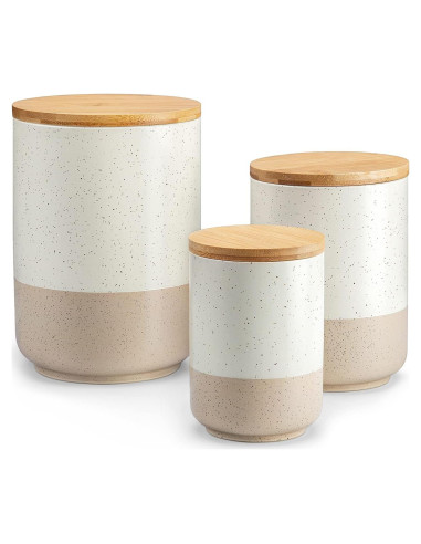 Juego de Tarros de Cerámica vancasso Sabine 3 Piezas Herméticos
