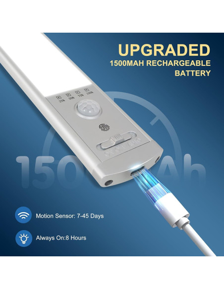 Luces Bajo Gabinete Recargables CPFLITA 10" 4 Pack con Sensor