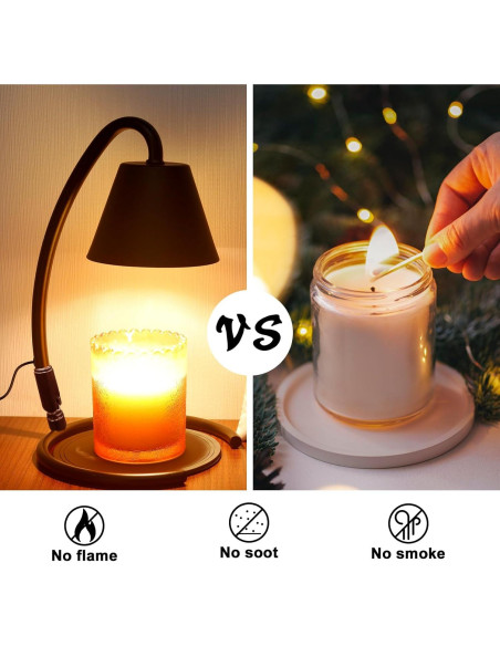 Lámpara Calentadora de Velas Aulaxyee H10-BK Regulable con Temporizador