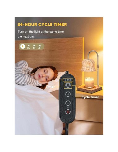 Lámpara Calentadora de Velas ZMZDP Ajustable con Temporizador