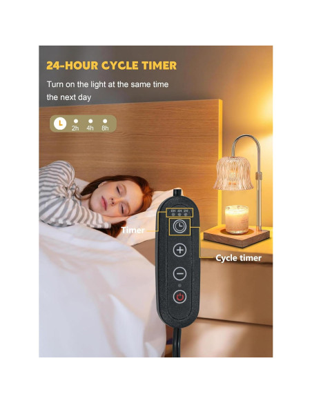 Lámpara Calentadora de Velas ZMZDP Ajustable con Temporizador
