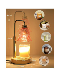 Lámpara Calentadora de Velas SupBri Rosa Tulipán 50W 2