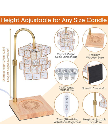 Lámpara Calentadora de Velas Alpharan con Temporizador 37cm