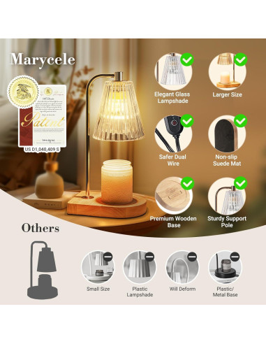 Lámpara Calentadora de Velas Marycele con Temporizador y Diseño Vintage