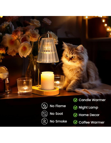 Lámpara Calentadora de Velas Marycele con Temporizador y Diseño Vintage