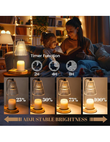 Lámpara Calentadora de Velas Marycele con Temporizador y Diseño Vintage