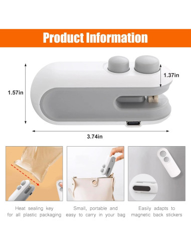 Mini Sello de Bolsas VOLTTA 2 en 1 Cortador y Sellador Azul