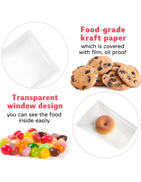 Bolsas de Papel Transparentes Ocmoiy 200 Pcs 13x19 cm Resistentes Bolsas de Papel Transparentes Ocmoiy 200 Pcs 13x19 cm Resistentes