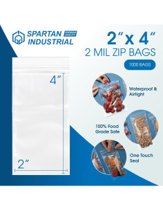Bolsas Plásticas Reclosables Spartan Industrial 2x4" 1000 Unidades 2