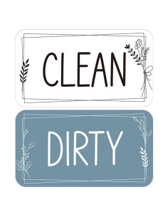 Imán Limpio Sucio Doble Cara MENIFEND Floral Azul 10.5x5.8 cm