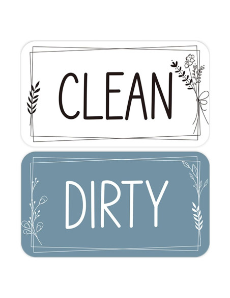 Imán Limpio Sucio Doble Cara MENIFEND Floral Azul 10.5x5.8 cm