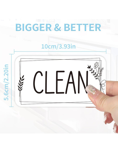 Imán Limpio Sucio Doble Cara MENIFEND Floral Azul 10.5x5.8 cm