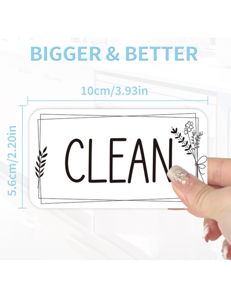 Imán Limpio Sucio Doble Cara MENIFEND Floral Azul 10.5x5.8 cm