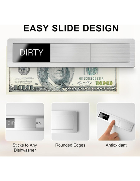 Imán de Lavavajillas Limpio Sucio EliteSign Acero Inoxidable