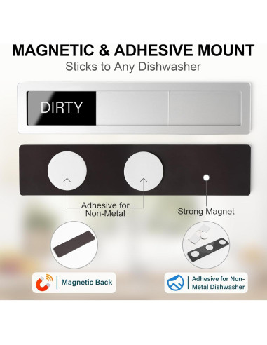 Imán de Lavavajillas Limpio Sucio EliteSign Acero Inoxidable