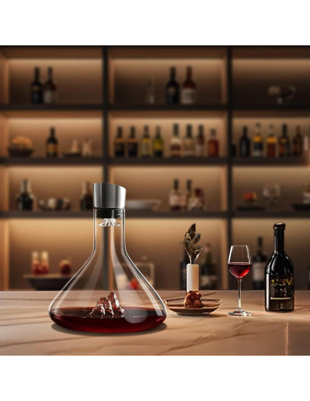 Decantador de Vino Cooko de Cristal 1.2L con Aerador