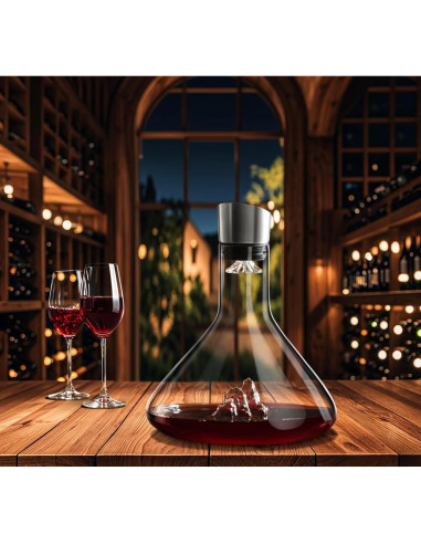 Decantador de Vino Cooko de Cristal 1.2L con Aerador