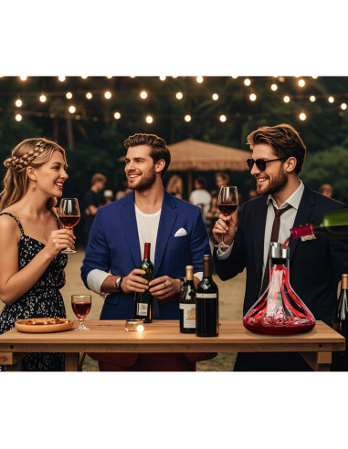 Decantador de Vino Cooko de Cristal 1.2L con Aerador