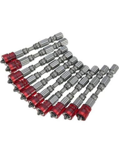 10 Puntas Magnéticas PH2 MiguCo 65mm para Tornillos Yeso