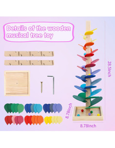 Juguete de Canicas de Madera DIPALENT Árbol Musical 72.5cm 2