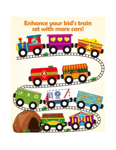Juego de Tren Magnético de Madera Vanmor - 10 Piezas Educativas