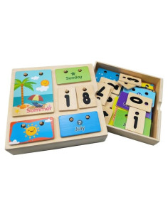 Calendario de Aprendizaje de Madera OLYDAUS 17.9cm para Niños