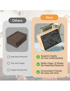 Caja de Ahorros de Madera HooYiYuuX 10k con 8 Objetivos 2