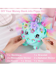 Hucha Grande DIY Unicornio Play Tailor Verde Arcoíris 2