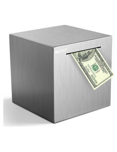 Alcancía de Acero Inoxidable Hizgo 15 cm para Ahorrar Dinero