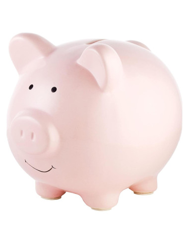 Hucha de Cerámica Rosa Pearhead 16.5x15.9 cm para Bebés