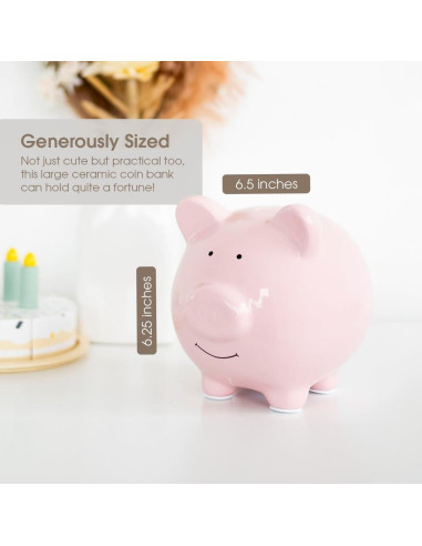 Hucha de Cerámica Rosa Pearhead 16.5x15.9 cm para Bebés